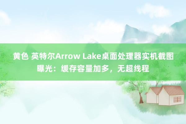 黄色 英特尔Arrow Lake桌面处理器实机截图曝光：缓存容量加多，无超线程