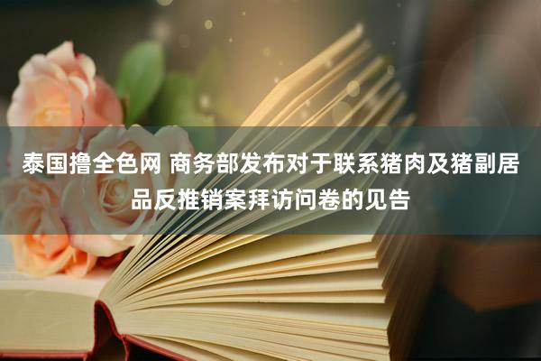 泰国撸全色网 商务部发布对于联系猪肉及猪副居品反推销案拜访问卷的见告