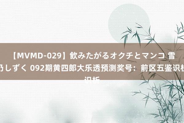 【MVMD-029】飲みたがるオクチとマンコ 雪乃しずく 092期黄四郎大乐透预测奖号：前区五鉴识析