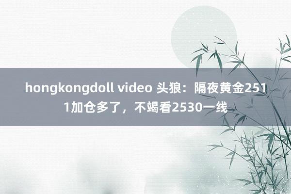 hongkongdoll video 头狼：隔夜黄金2511加仓多了，不竭看2530一线