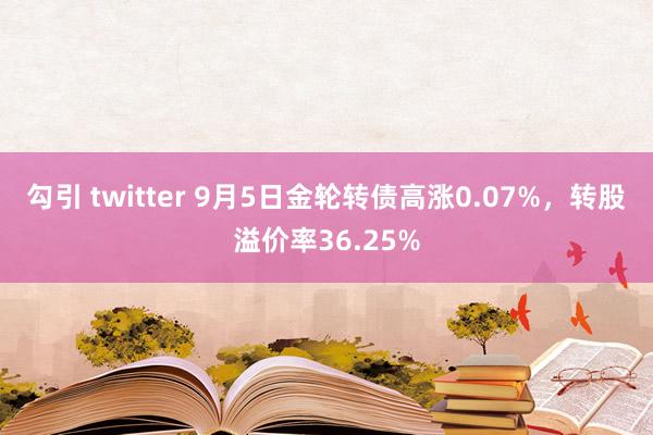 勾引 twitter 9月5日金轮转债高涨0.07%，转股溢价率36.25%