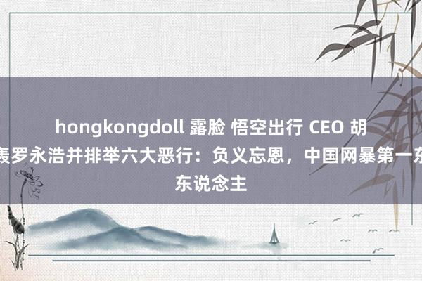 hongkongdoll 露脸 悟空出行 CEO 胡显河炮轰罗永浩并排举六大恶行：负义忘恩，中国网暴第一东说念主