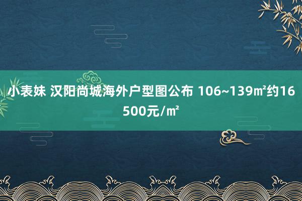 小表妹 汉阳尚城海外户型图公布 106~139㎡约16500元/㎡